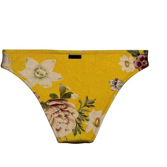 Triangl yellow floral scuba Neoprene Bikini top is medium bottom is XL - Picture 6 of 13